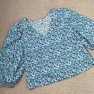 Puffed Sleeve Floral Blouse